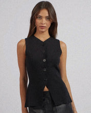 Taylor Sleeveless Black Vest