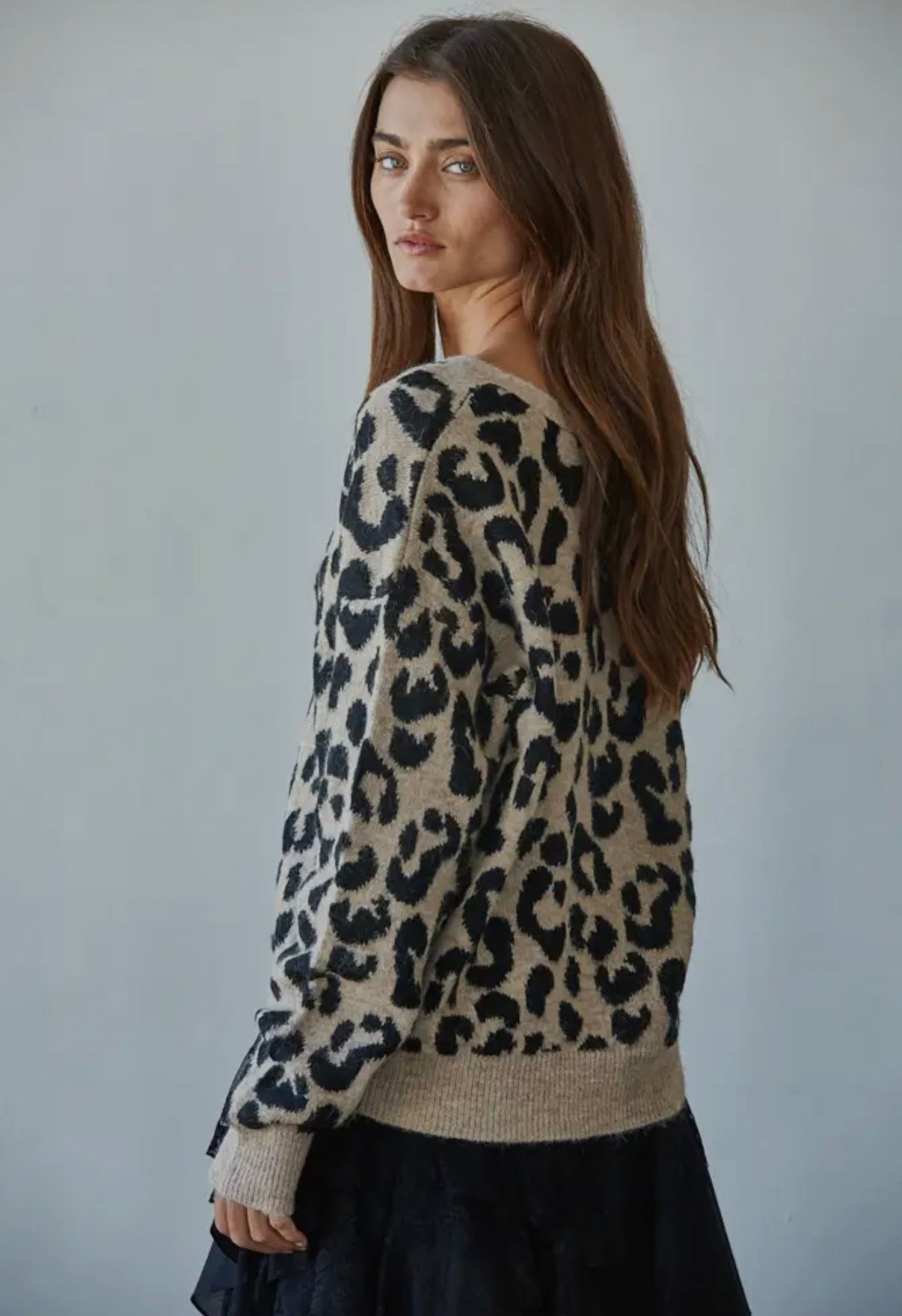 Leopard Tie-Front Cardigan