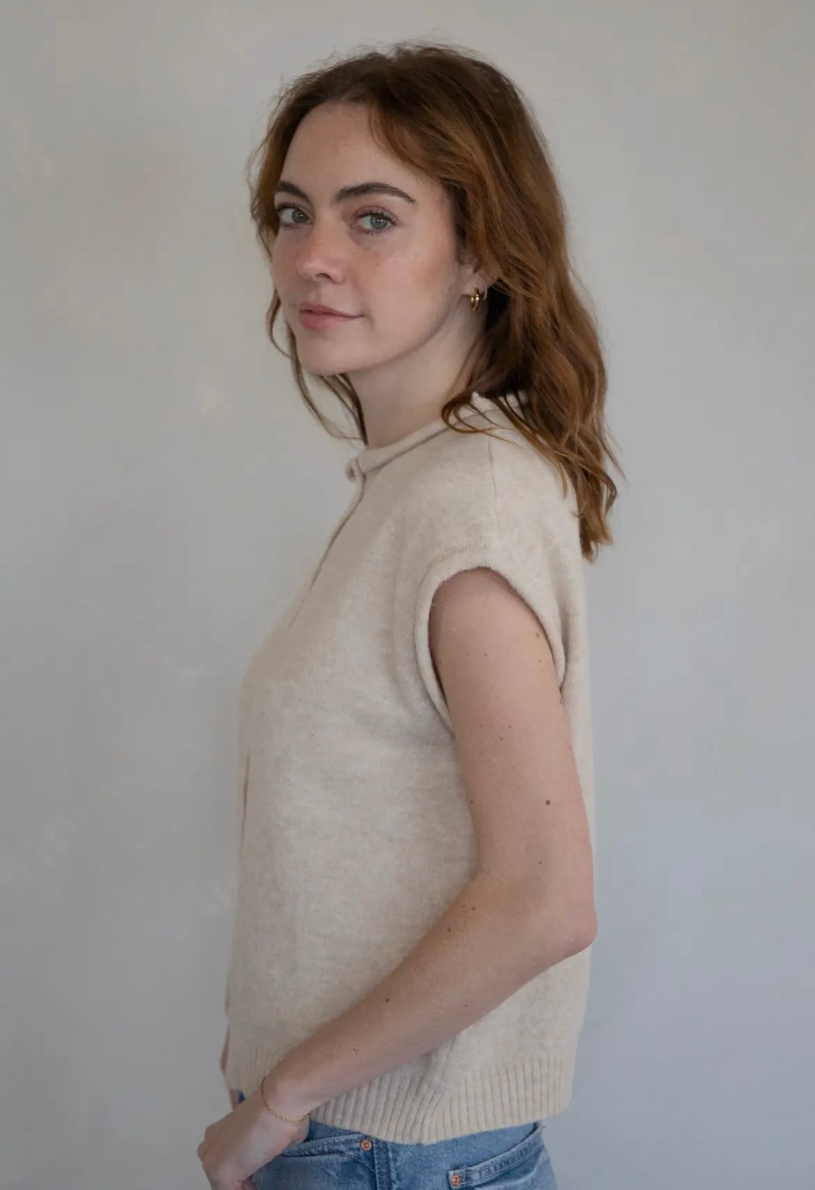 Piper Neutral Vest Cardigan