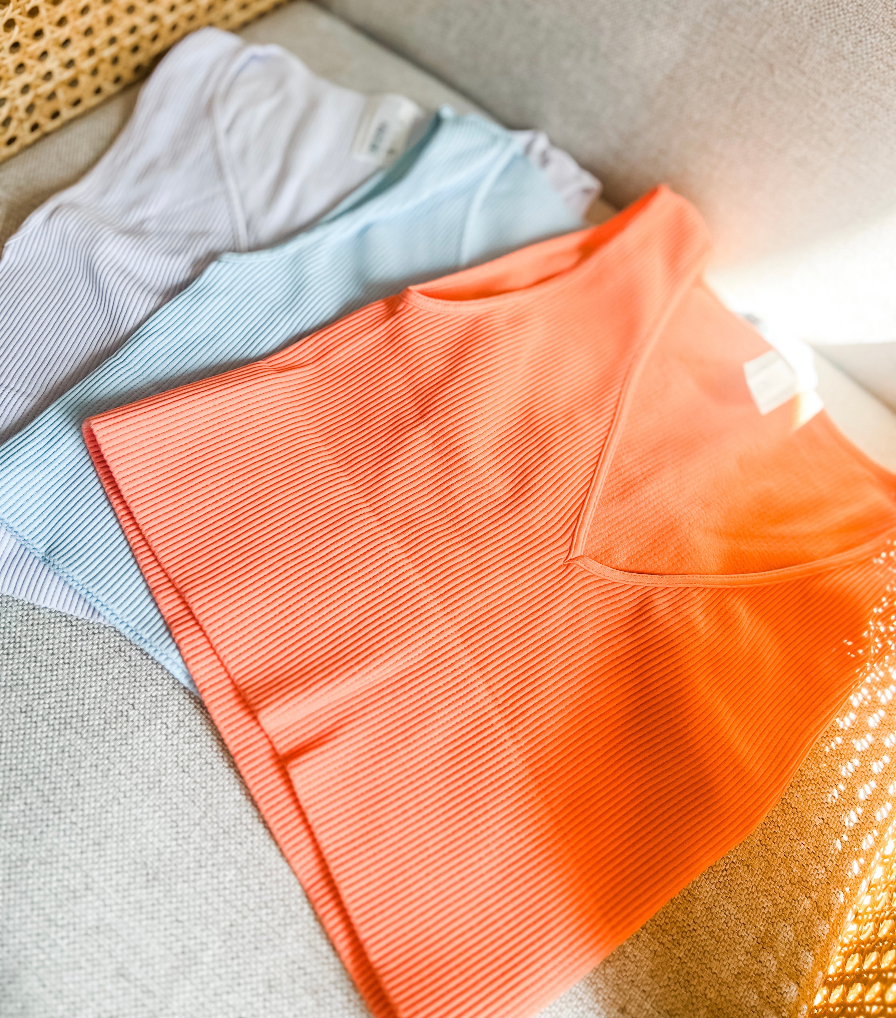 Plunge V-Neck Ribbed Crop Top