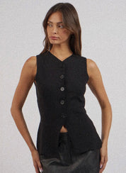 Taylor Sleeveless Black Vest