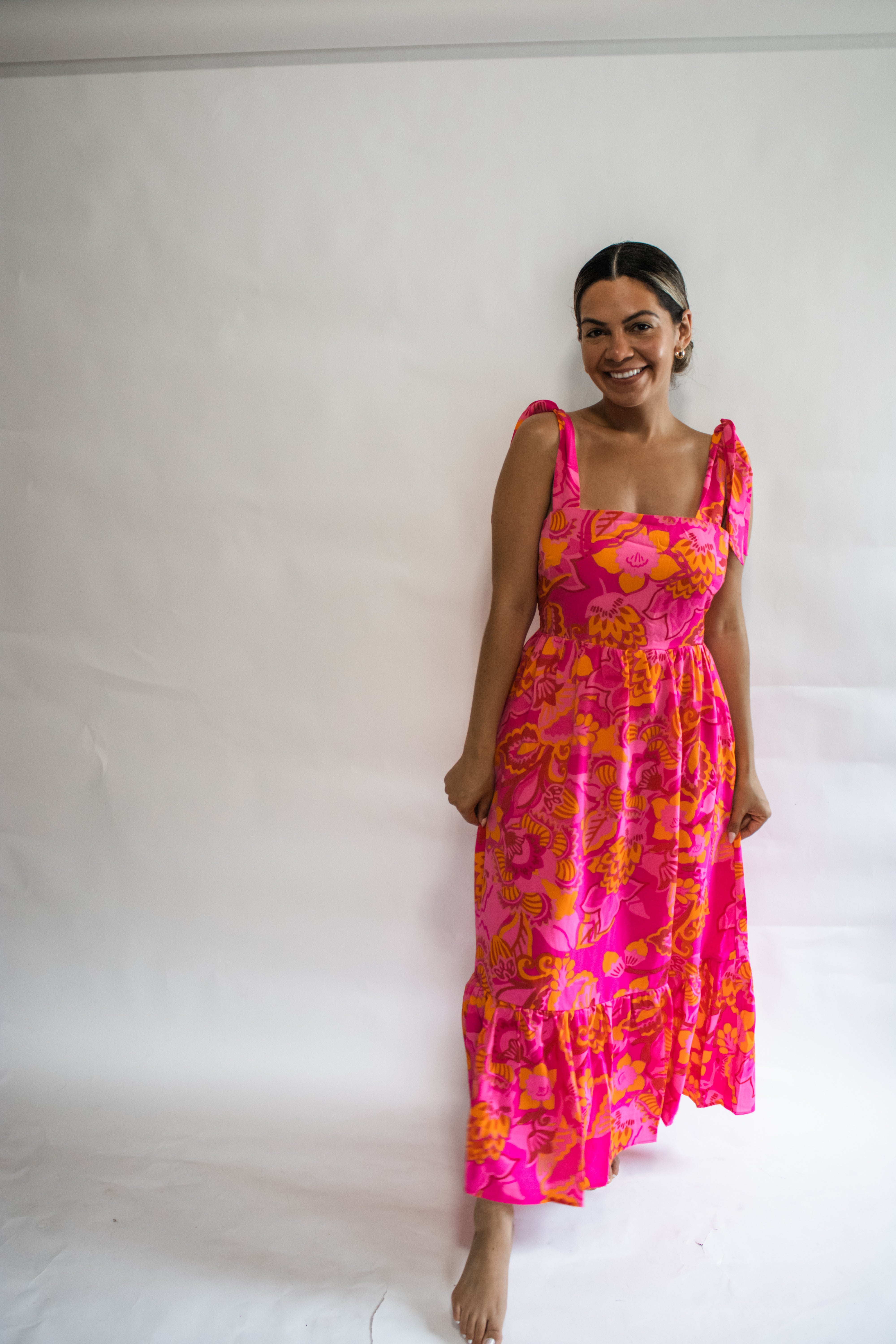 Clementine Floral Midi Dress – Muted Closet Boutique