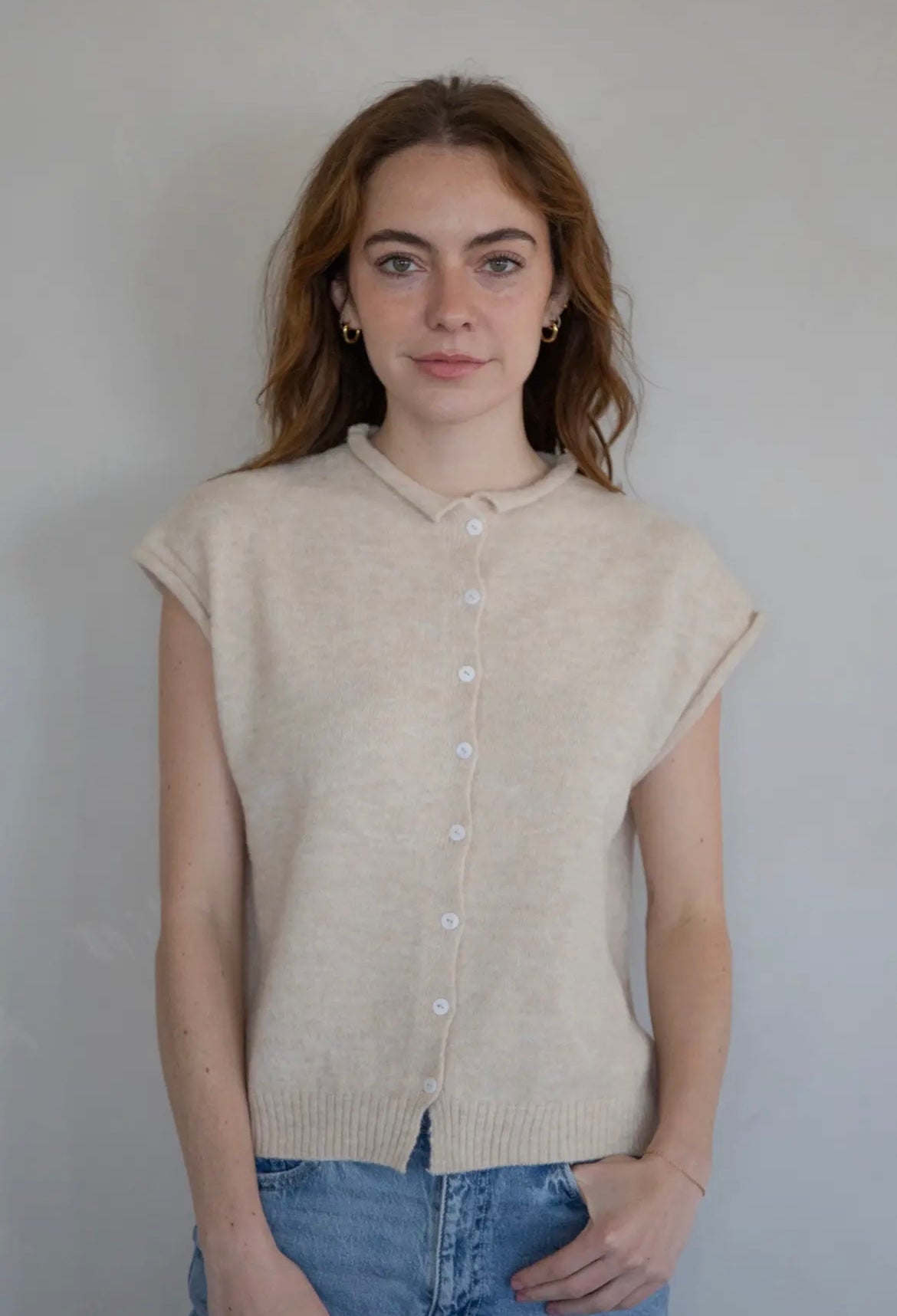 Piper Neutral Vest Cardigan