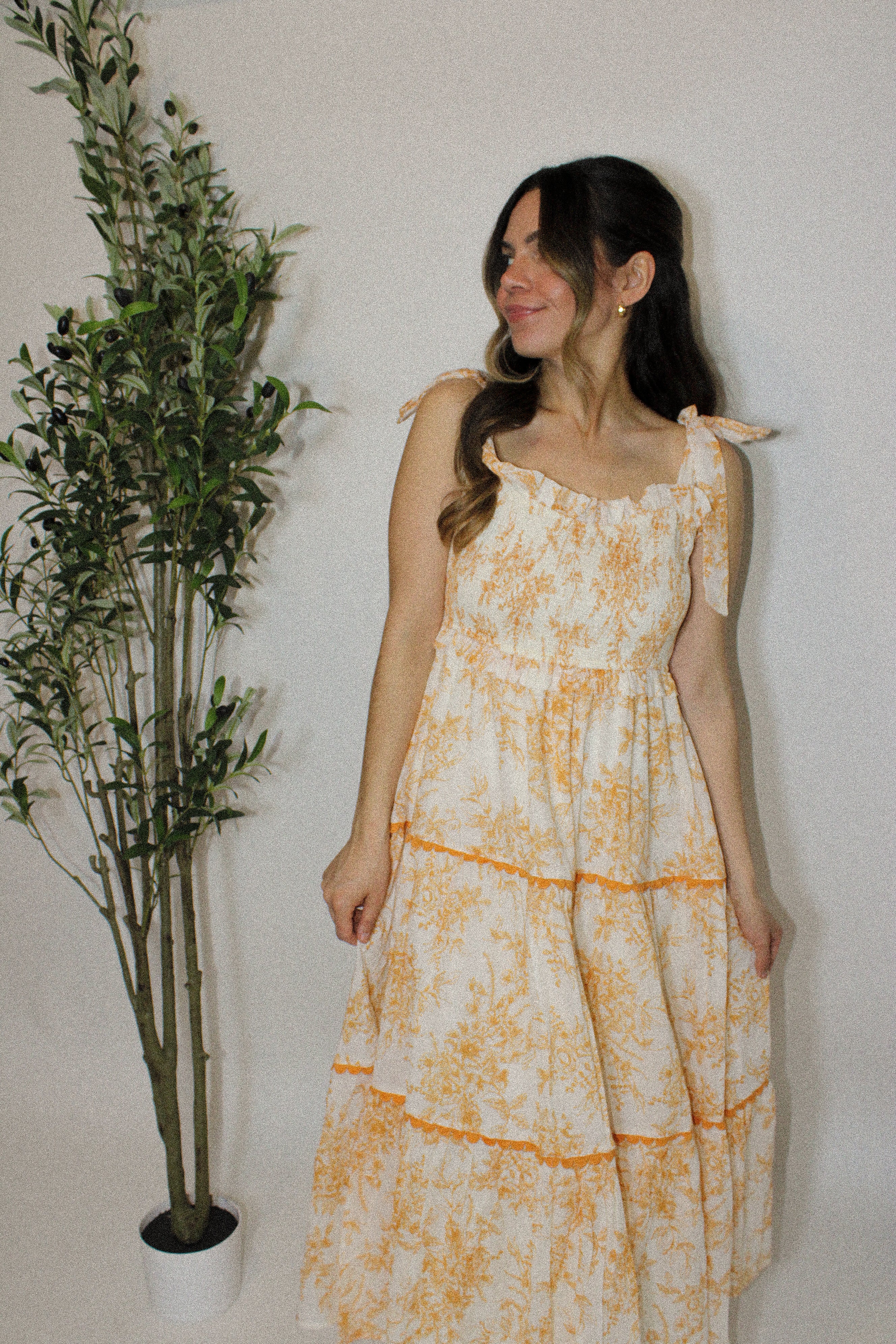 Golden Hour Muse Midi Dress Large