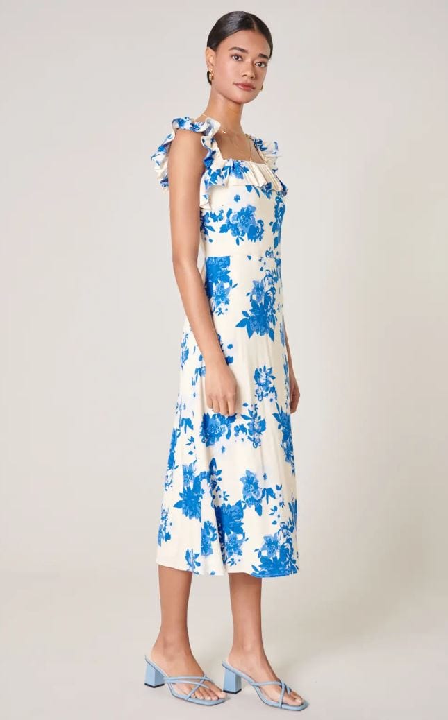 St. Tropez Floral Midi Dress - Muted Closet