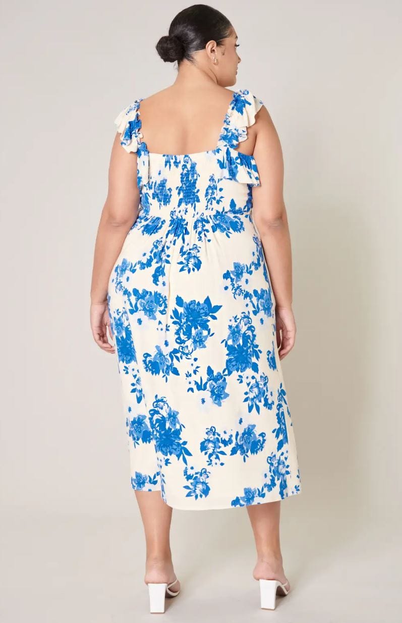 St. Tropez Floral Midi Dress - Muted Closet