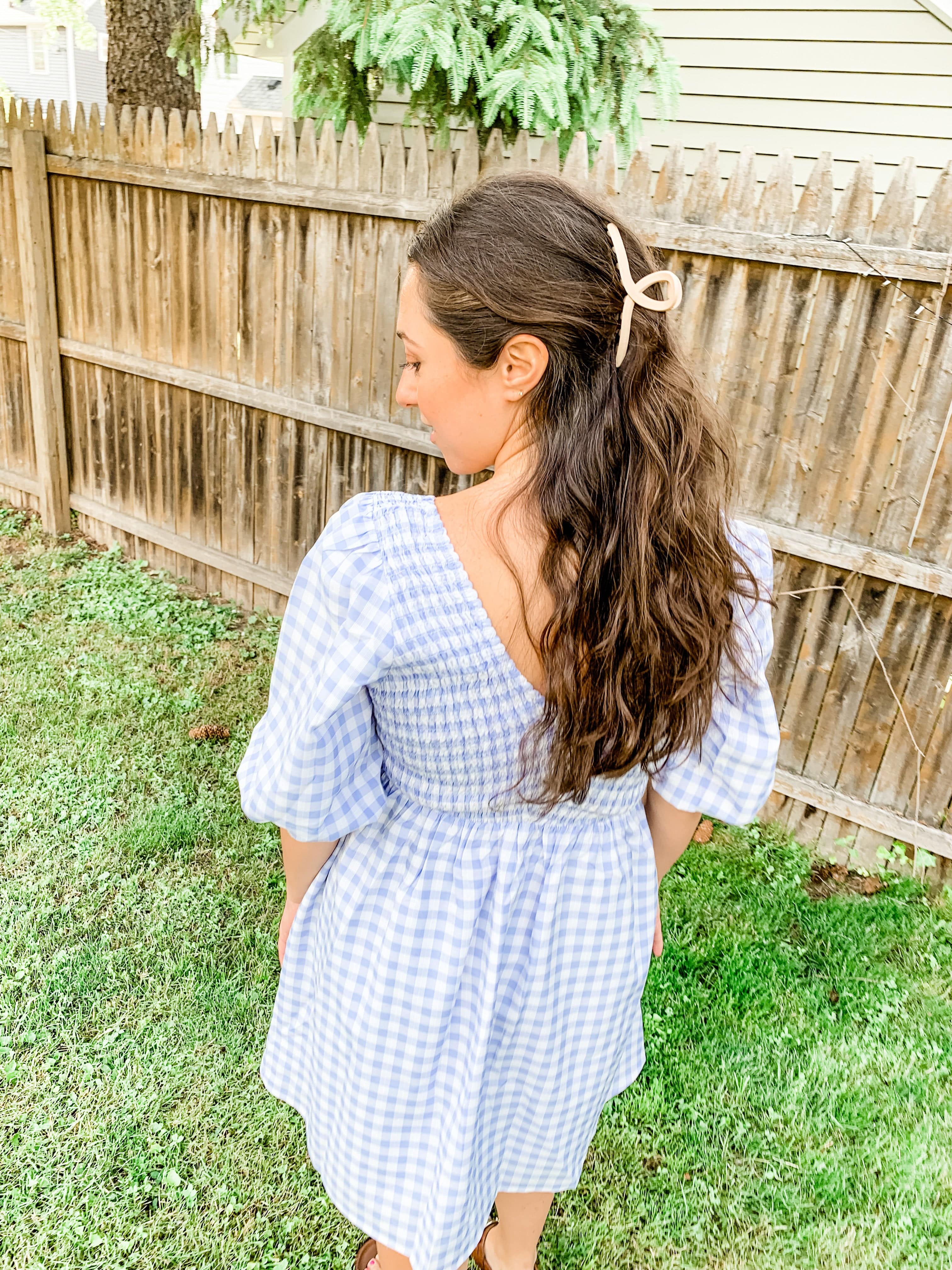 Ever Blue Gingham Babydoll Dress - Muted Closet