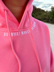 Hibiscus Pink Do What Makes You Happy Embroider Hoodie
