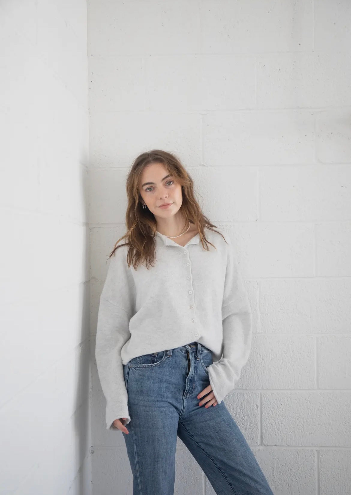 Piper Light Gray Cardigan
