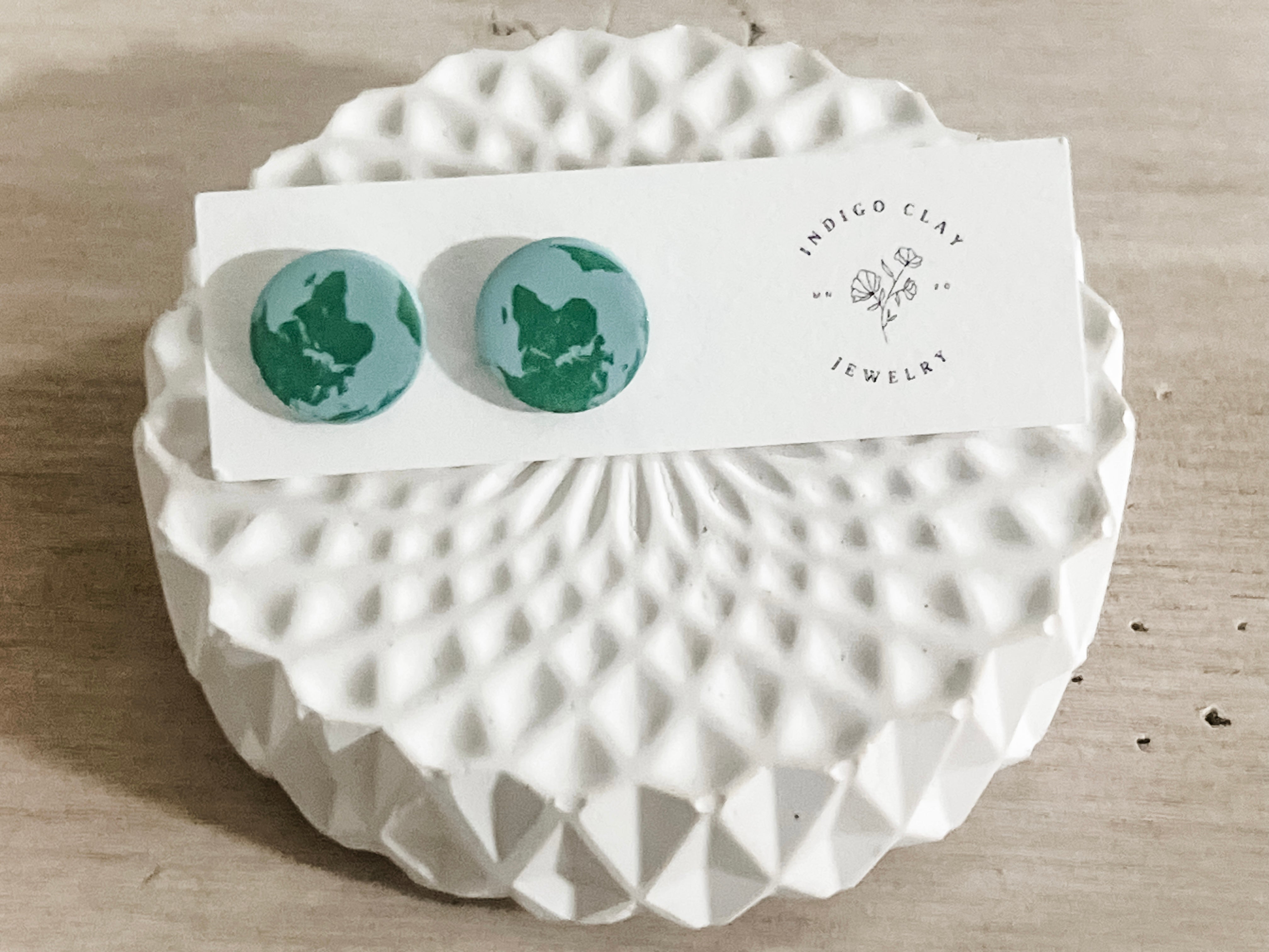 Globe Polymer Clay Earrings