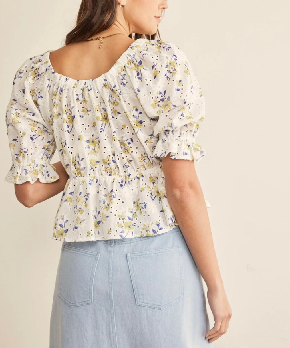 Spring Fields Floral Top