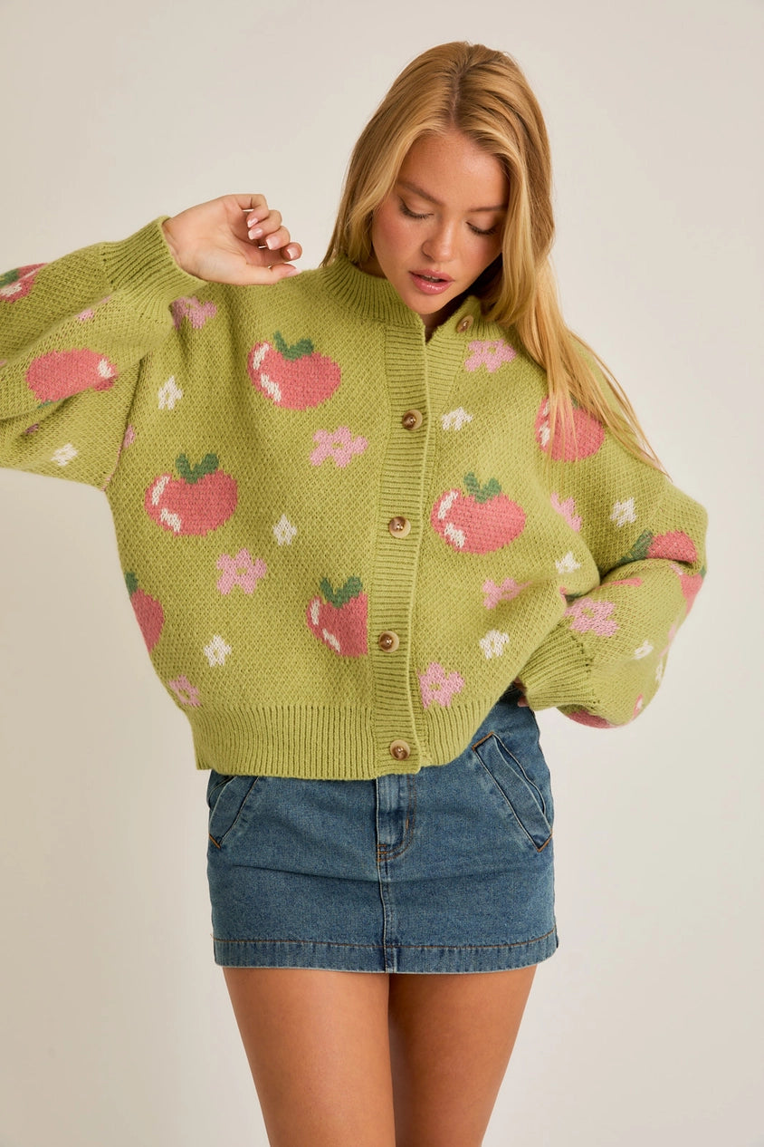 Apple Dreams Green Cardigan