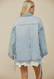 Boho Denim Jacket Oversized Jacket