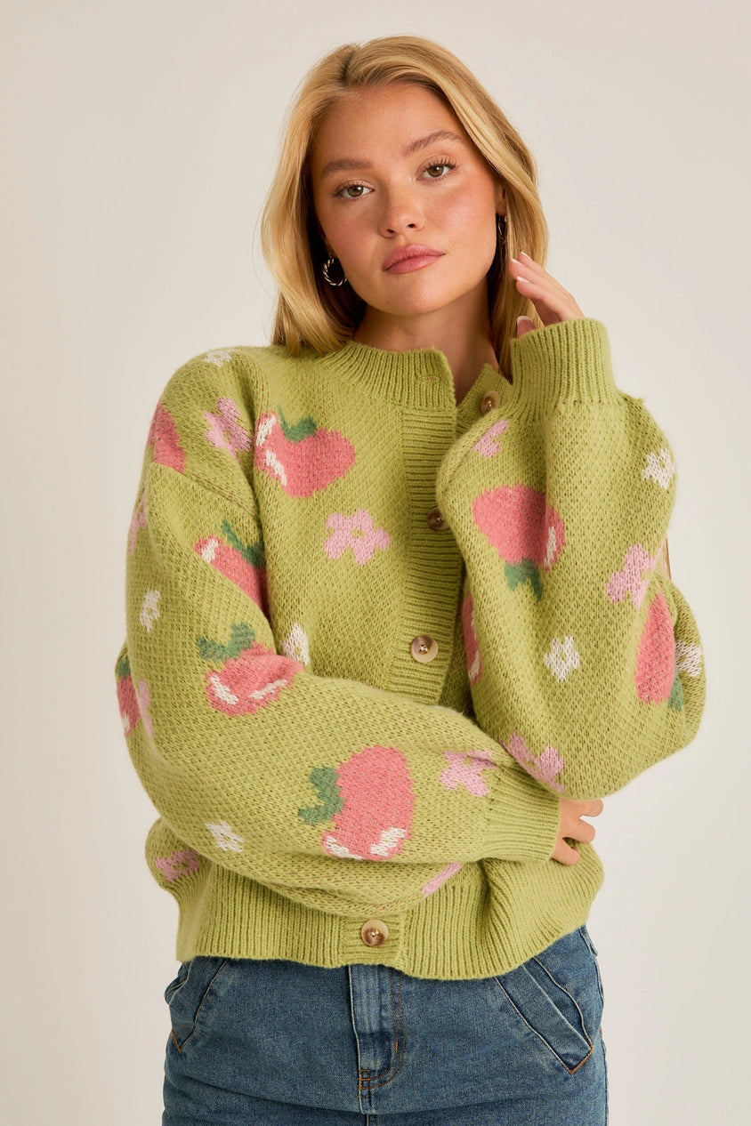 Apple Dreams Green Cardigan