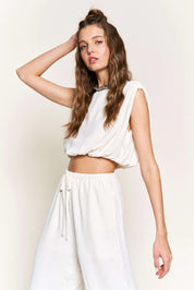 Ivory Sleeveless Crop Top