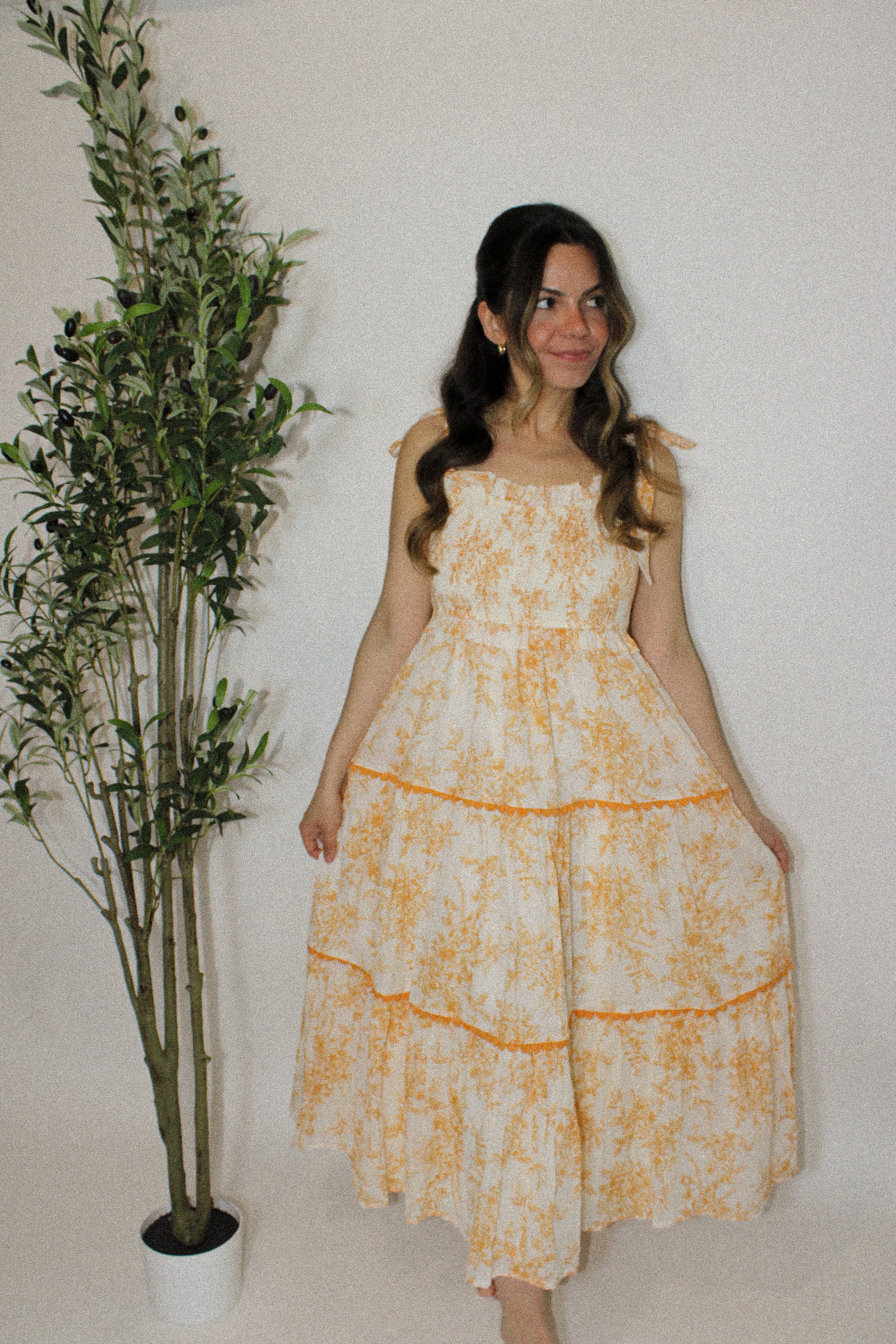 Golden Hour Muse Midi Dress – Muted Closet Boutique