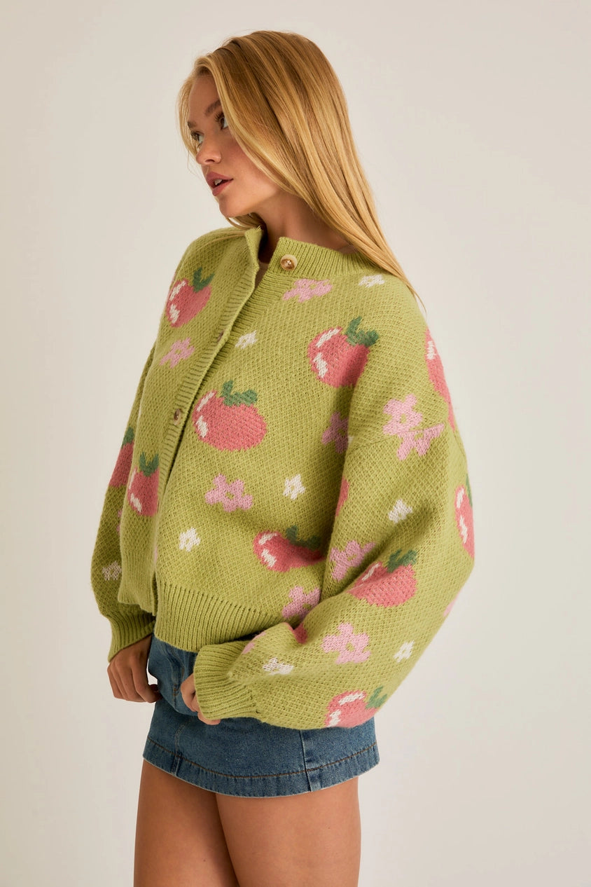 Apple Dreams Green Cardigan