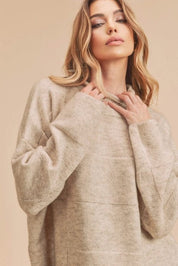 Ryleigh Mock Neck Sweater in Taupe