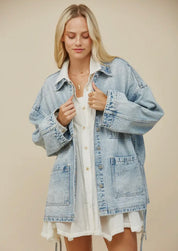 Boho Denim Jacket Oversized Jacket