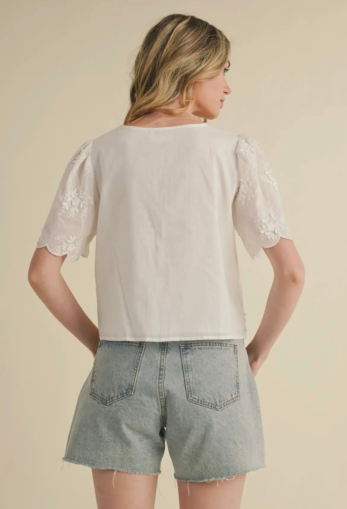 Ella Ivory Embroidered Top