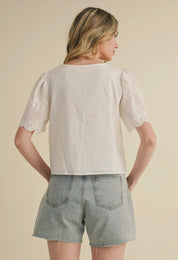 Ella Ivory Embroidered Top