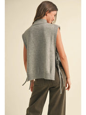 Graphite Mock Neck Sweater Vest