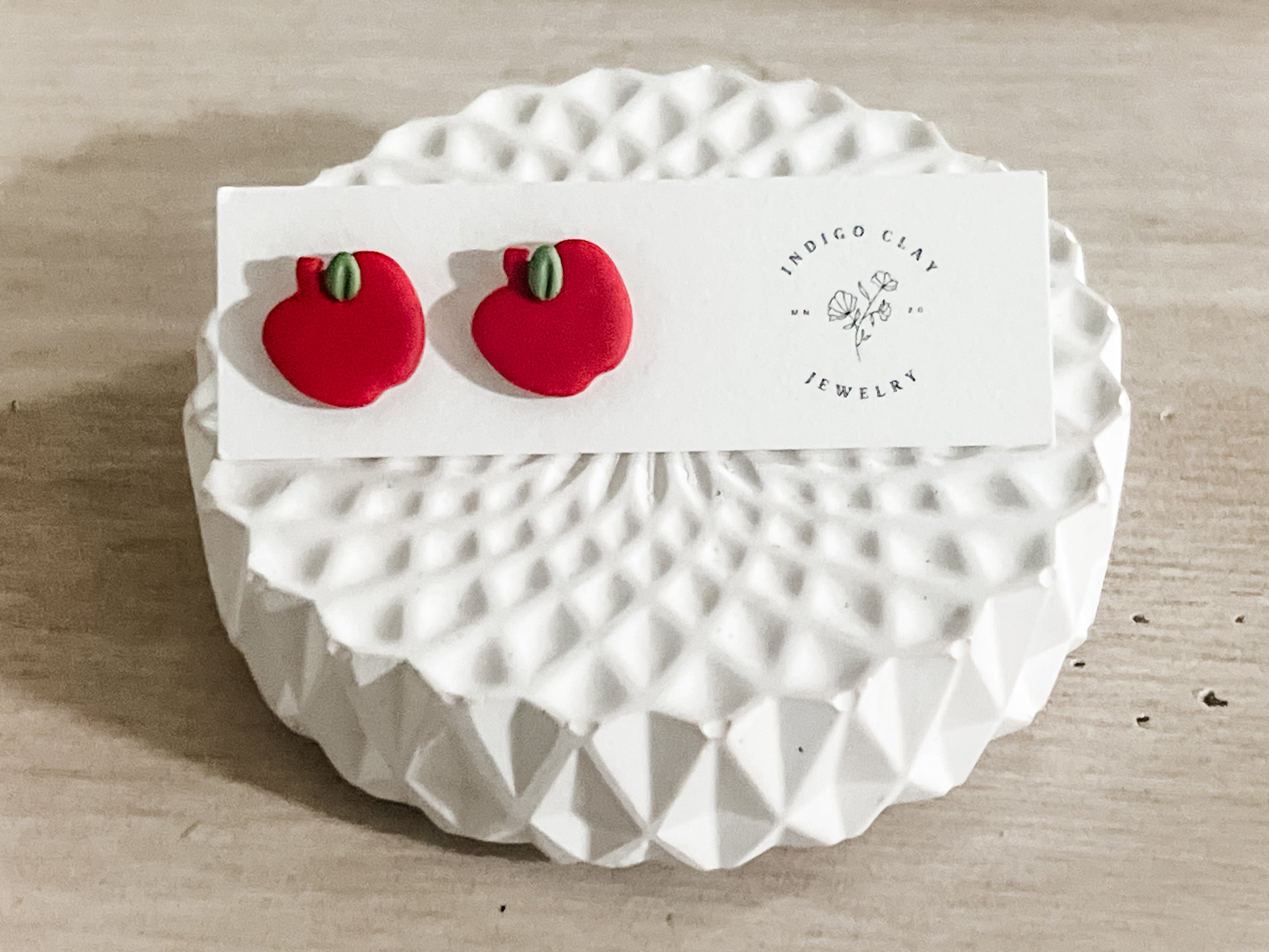 Apple Polymer Clay Earrings