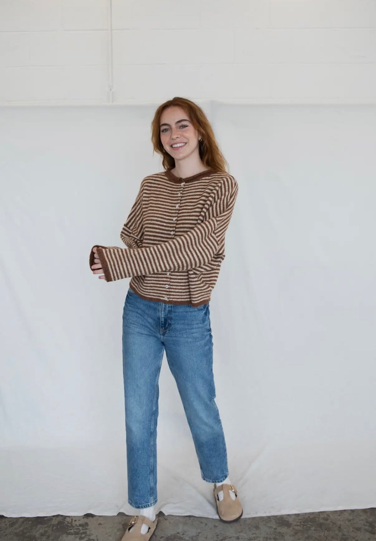 Piper Mocha Striped Cardigan