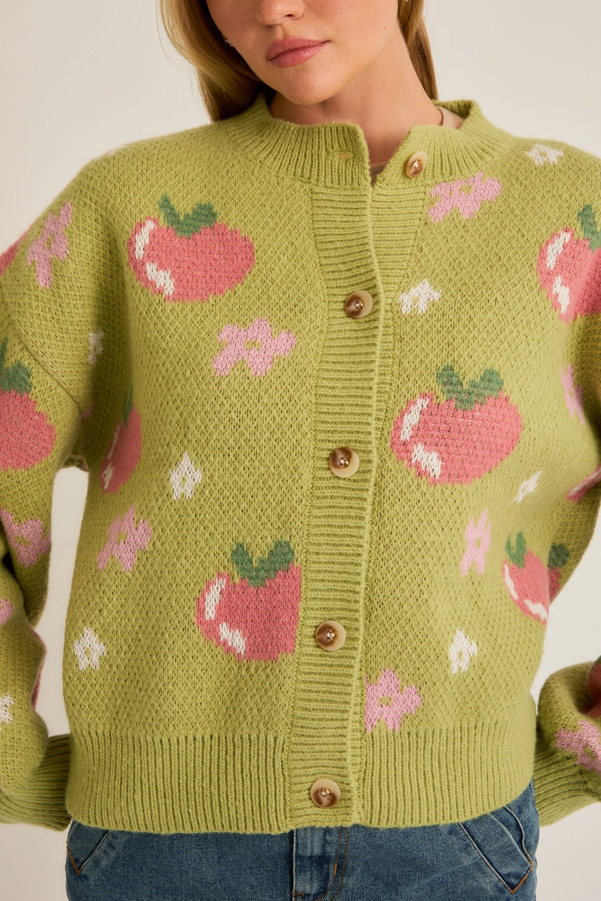 Apple Dreams Green Cardigan