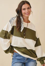 Olive You Always Color Block Top