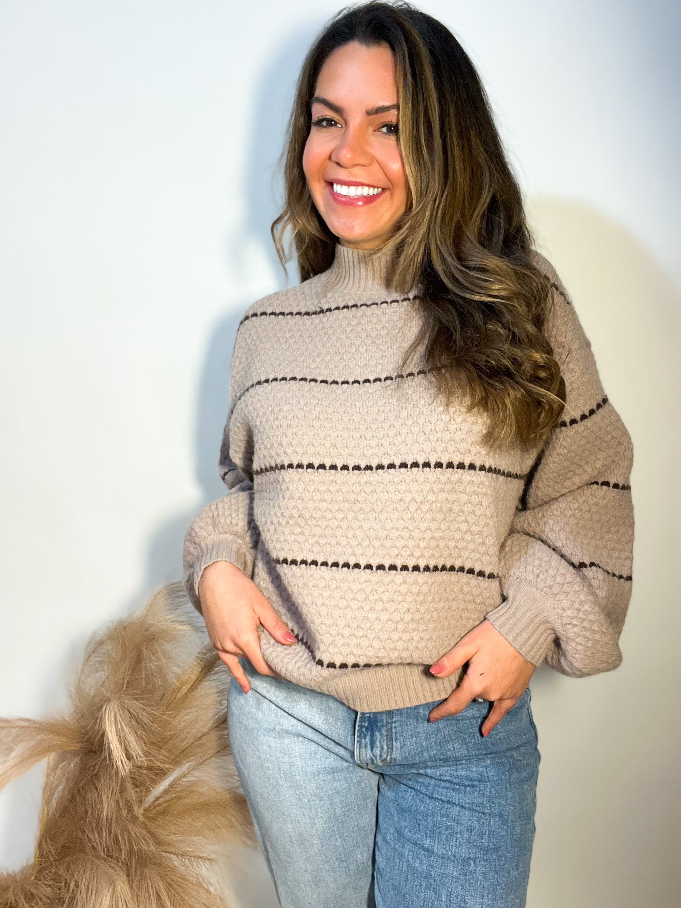 Eloise Mocha Knit Sweater