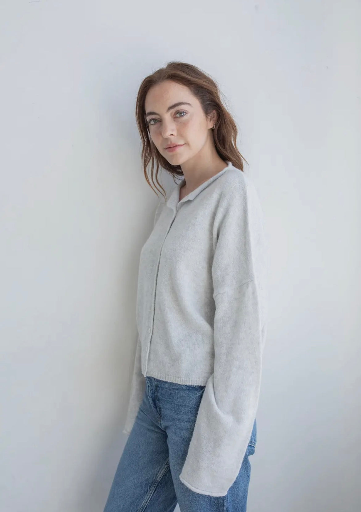 Piper Light Gray Cardigan