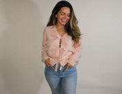 Pretty In Pink Blush Ribbon Sweater