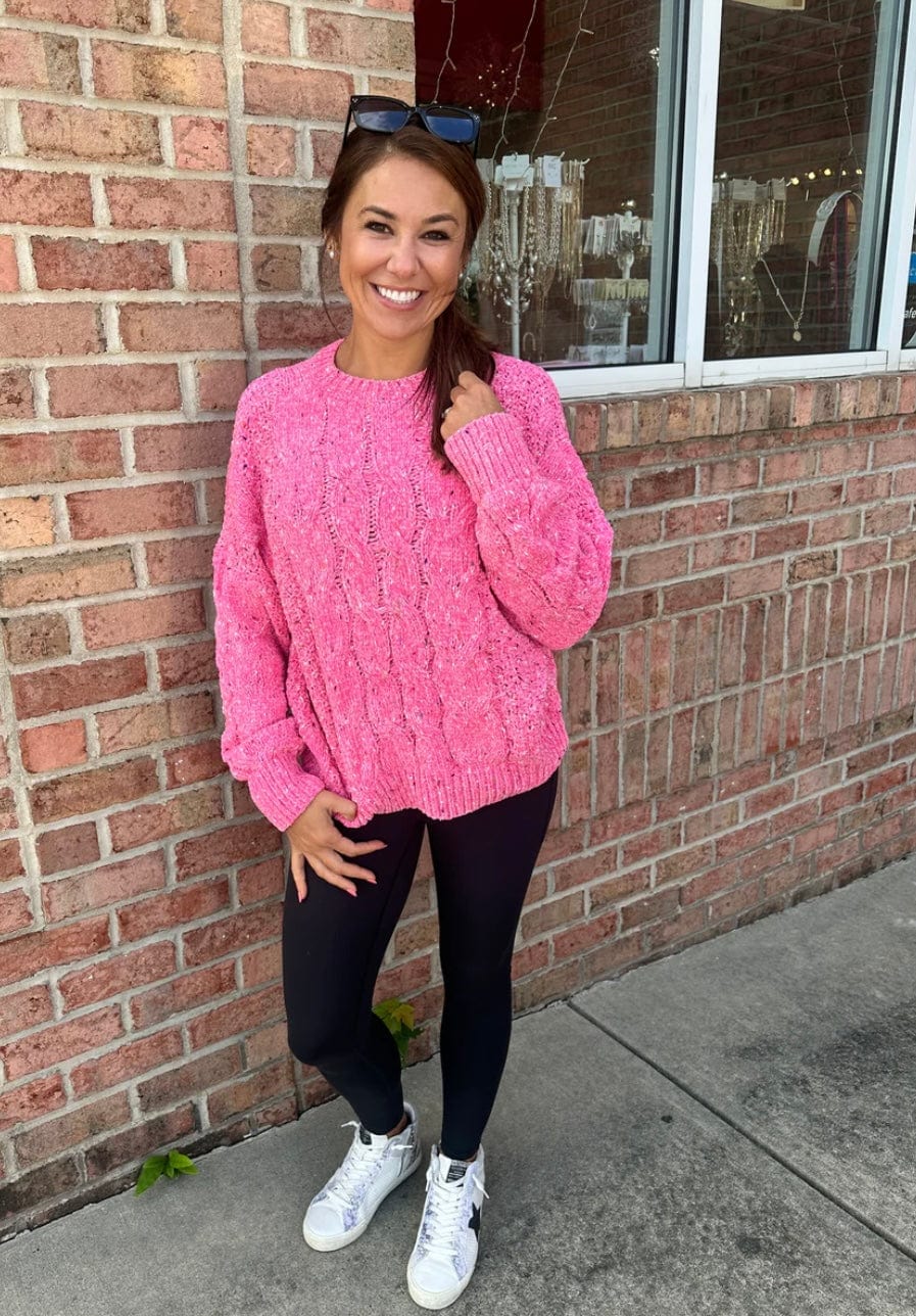 Sweetheart Pink Knit Sweater