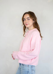 Piper Cardigan in Baby Pink