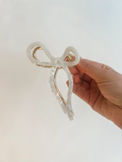 Bow Hair Clip in Pearl