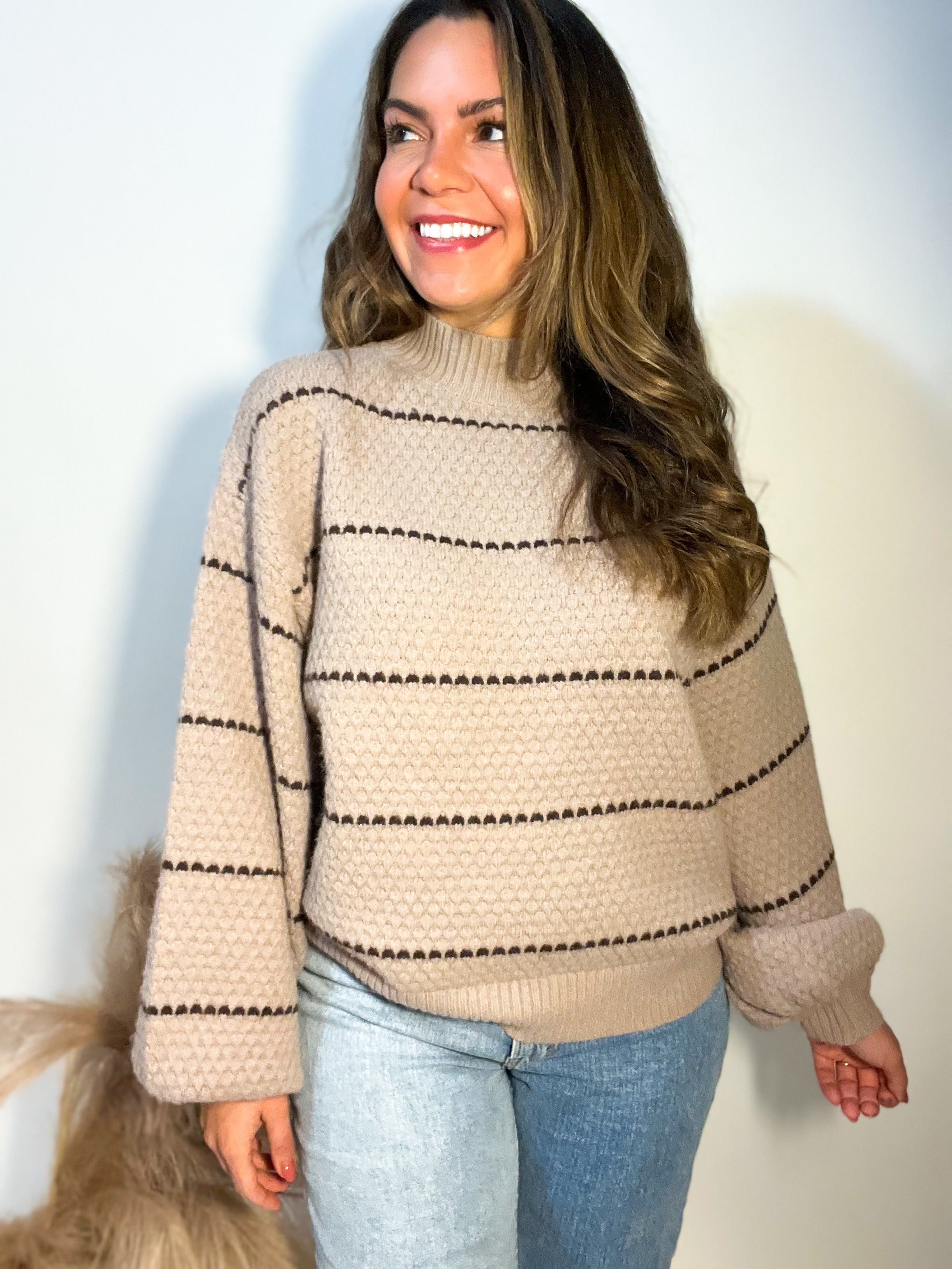 Eloise Mocha Knit Sweater