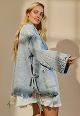 Boho Denim Jacket Oversized Jacket