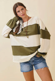 Olive You Always Color Block Top