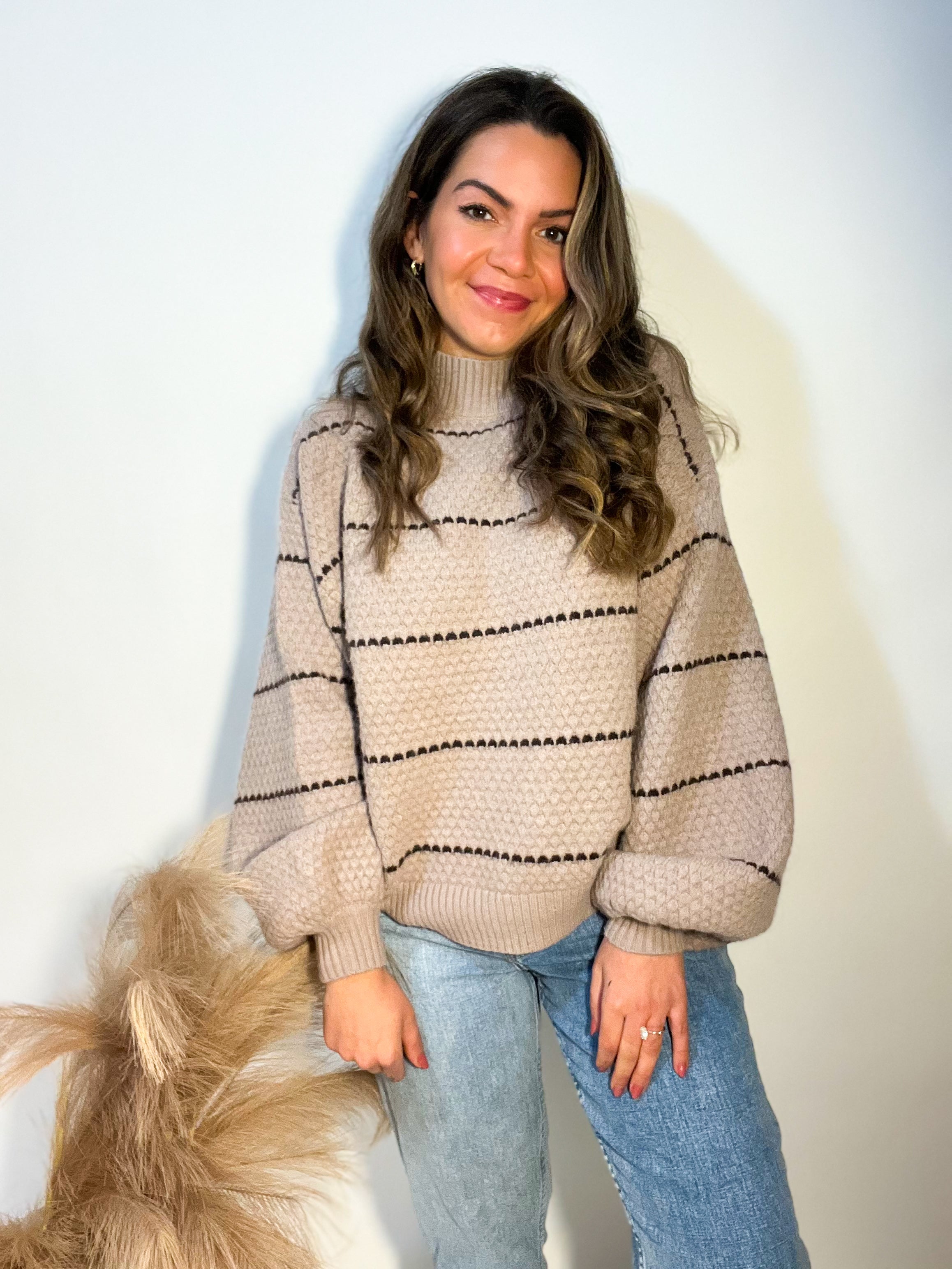 Eloise Mocha Knit Sweater