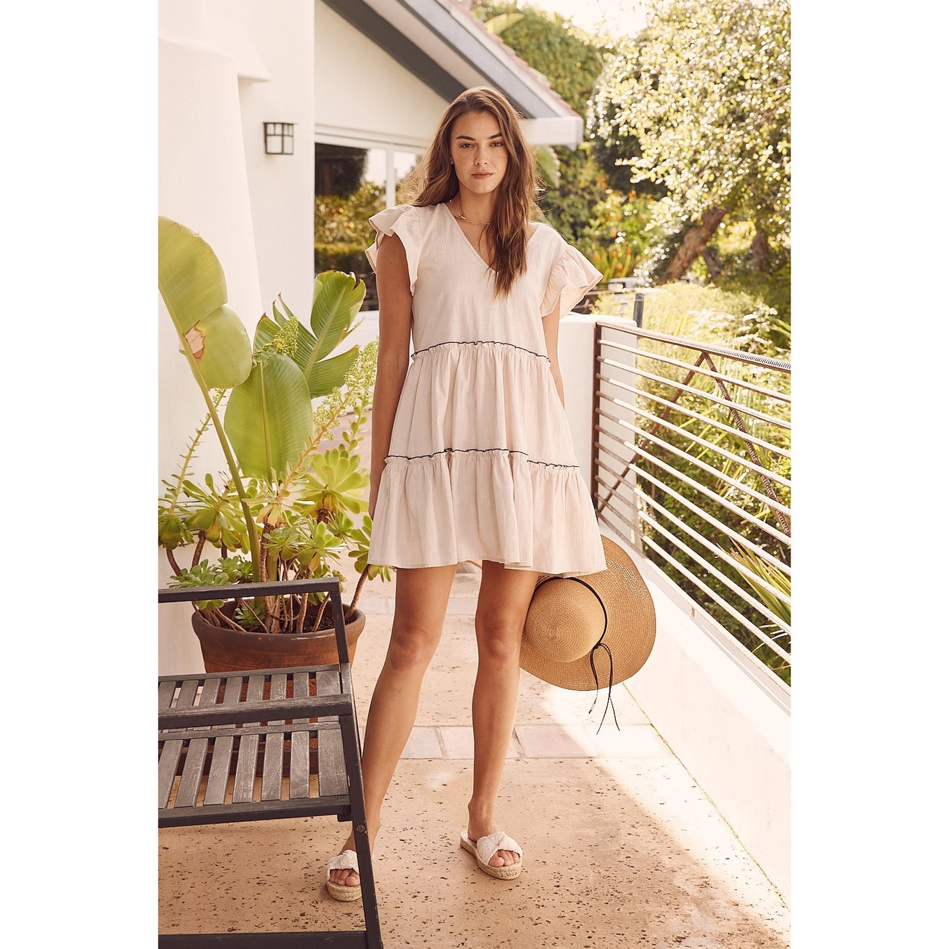 Stella Linen Tiered Dress Muted Closet Boutique Stella Linen Tiered Dress Muted Closet Boutique