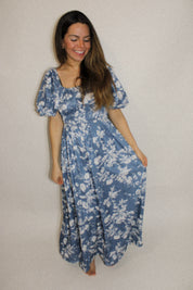Abigail Blue Floral Print Dress