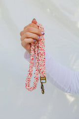 Red and Pink Floral Lanyard