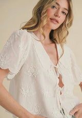 Ella Ivory Embroidered Top