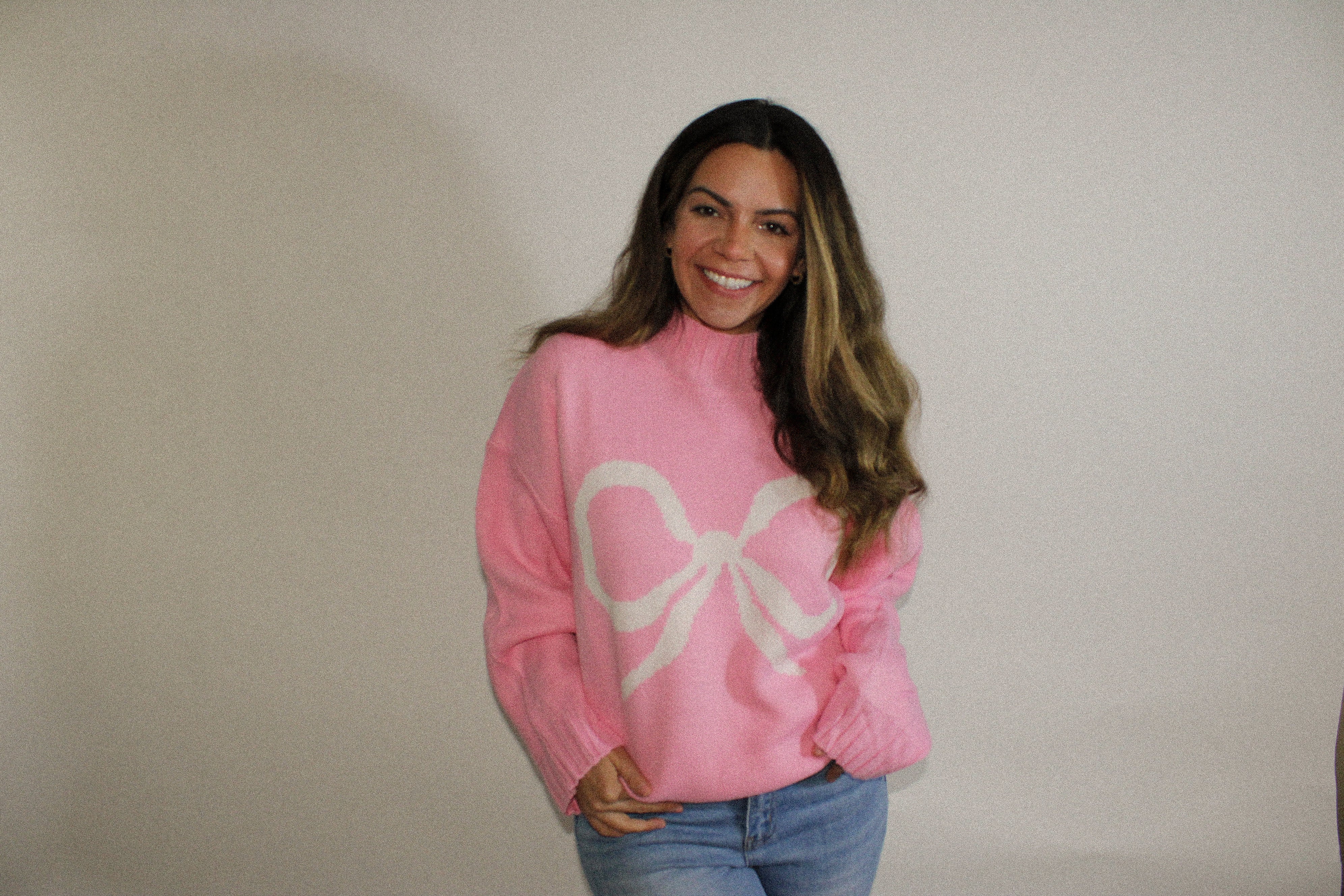 Blush Pink Ribbon Sweater