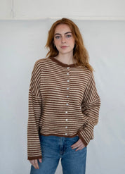 Piper Mocha Striped Cardigan
