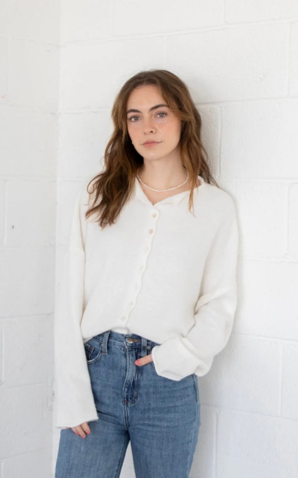Piper Cardigan in White