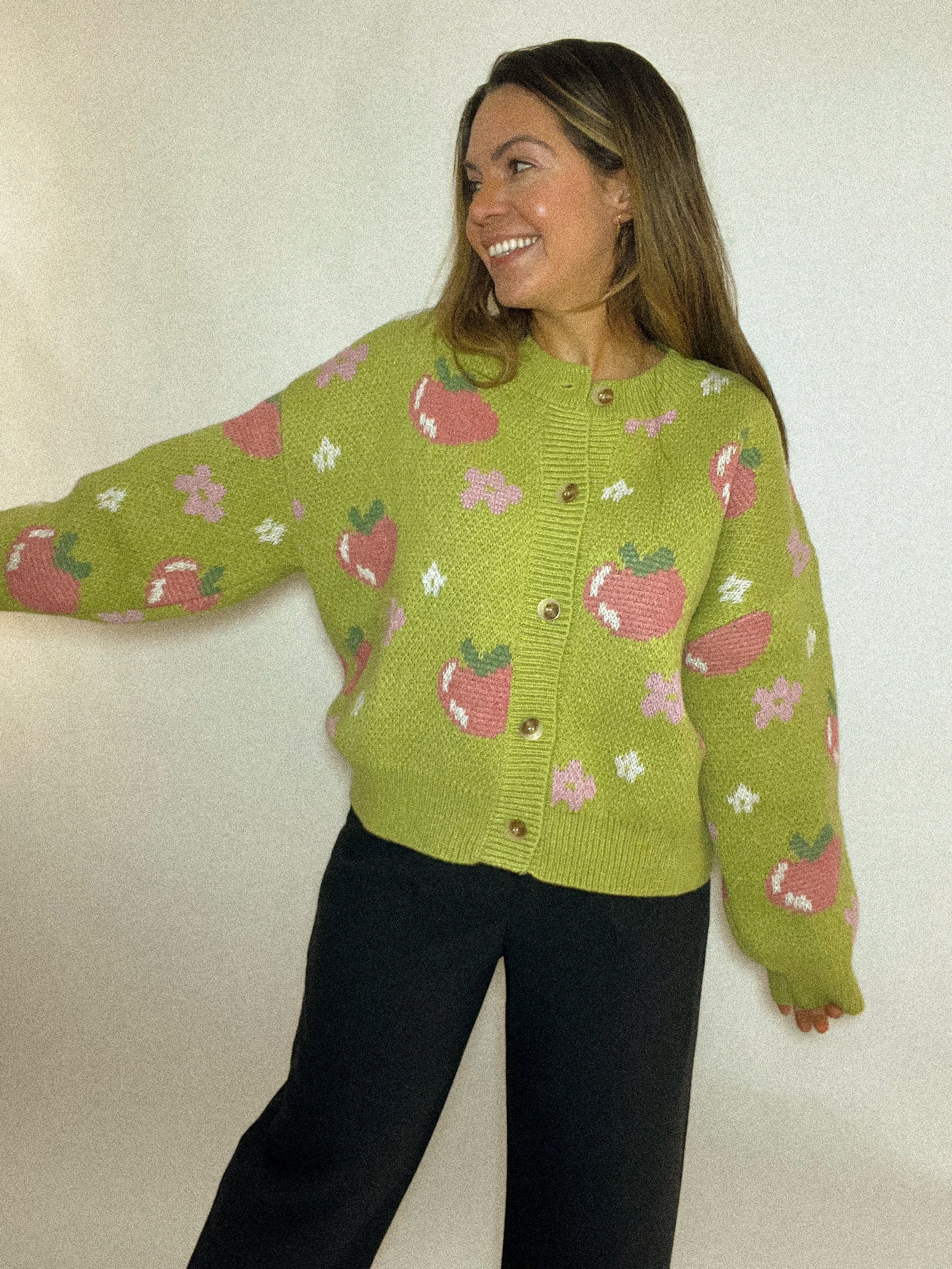 Apple Dreams Green Cardigan