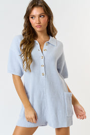 Baby Blue Sweater Romper