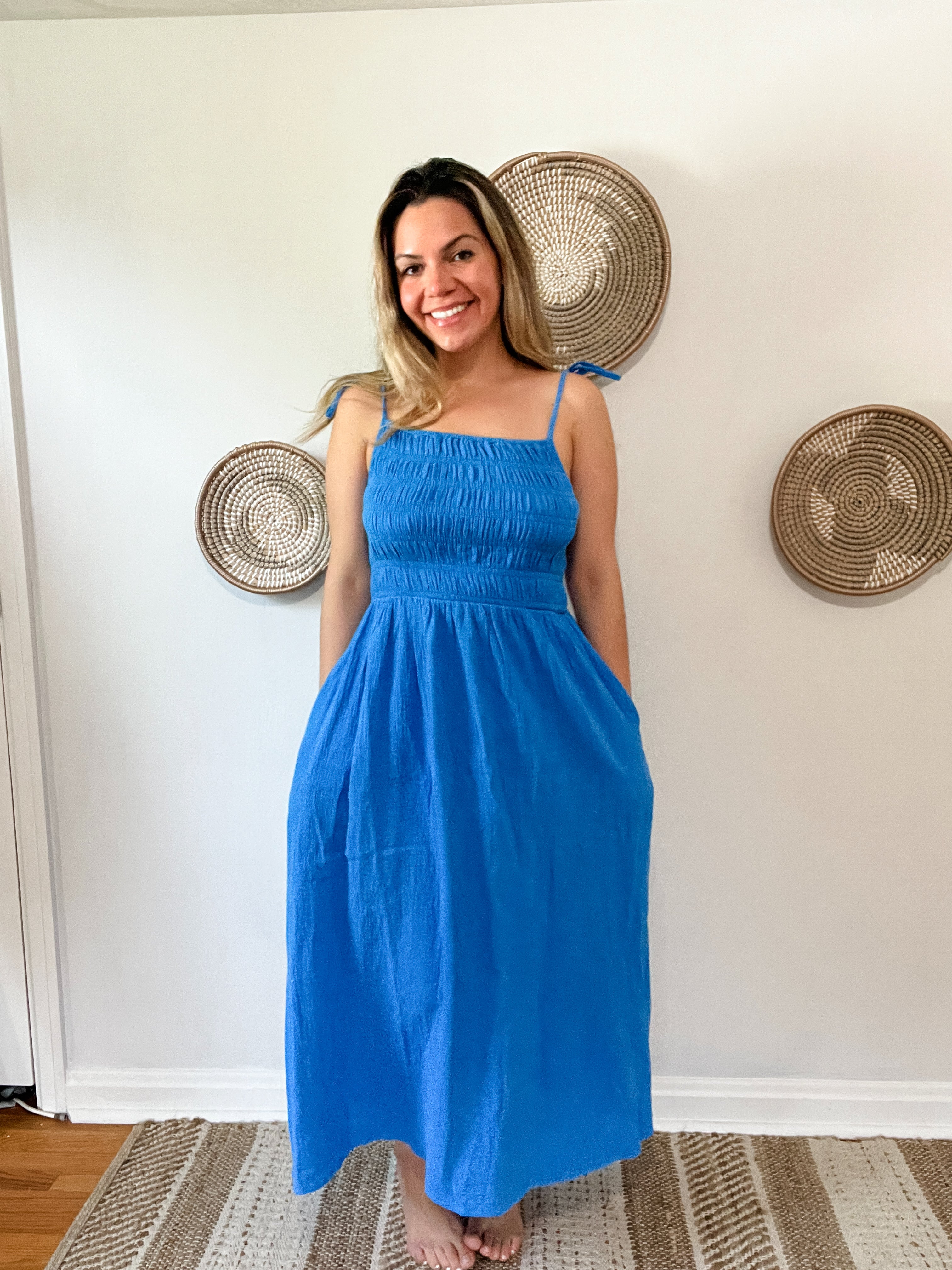 Oceanside Blue Midi Sundress